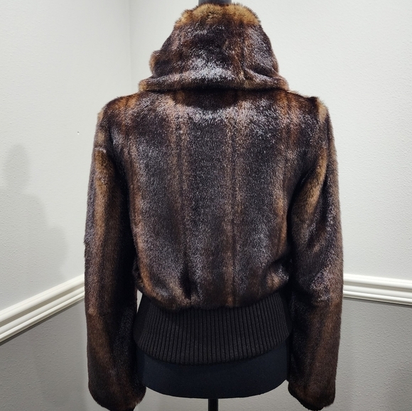 🔥 Luxurious Via  Brown Faux Fur Jacket XS - Picture 4 of 17